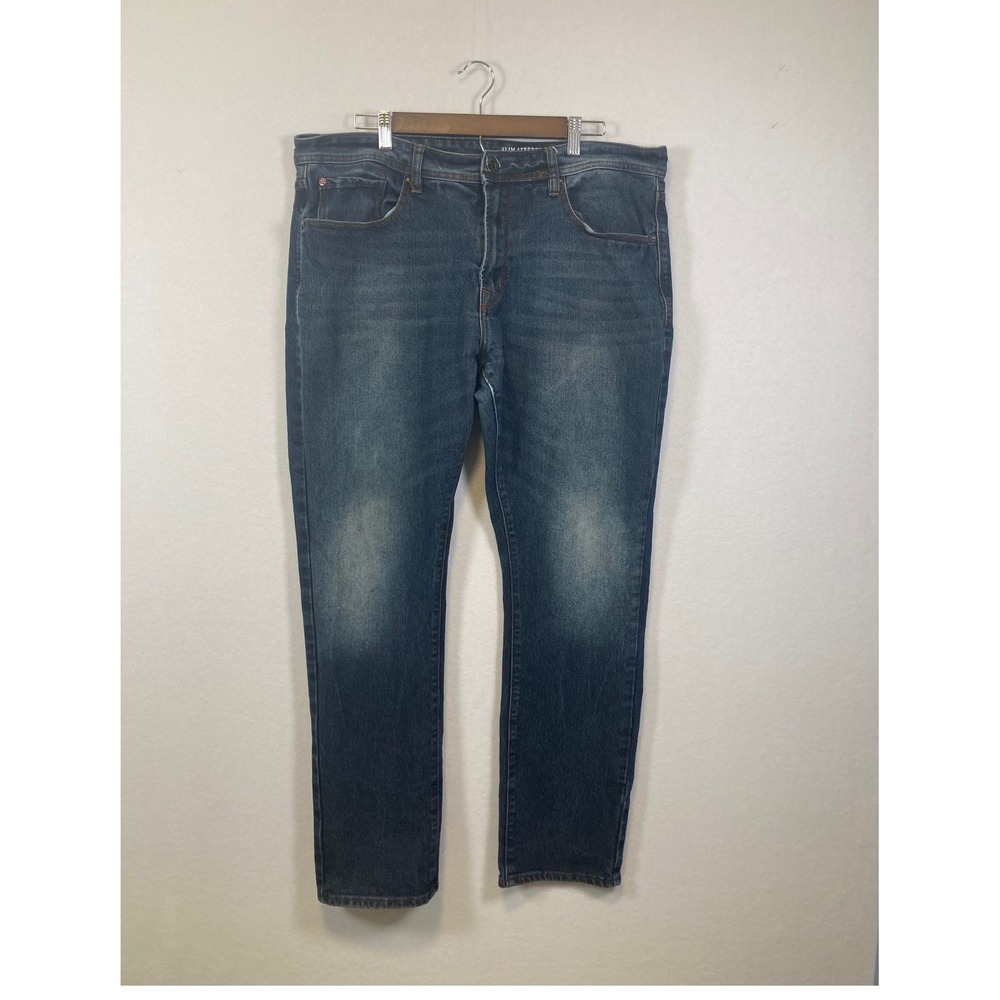 MBX Slim Stretch Denim Jeans Men Size 38x32 Blue Wash Premium Apparel